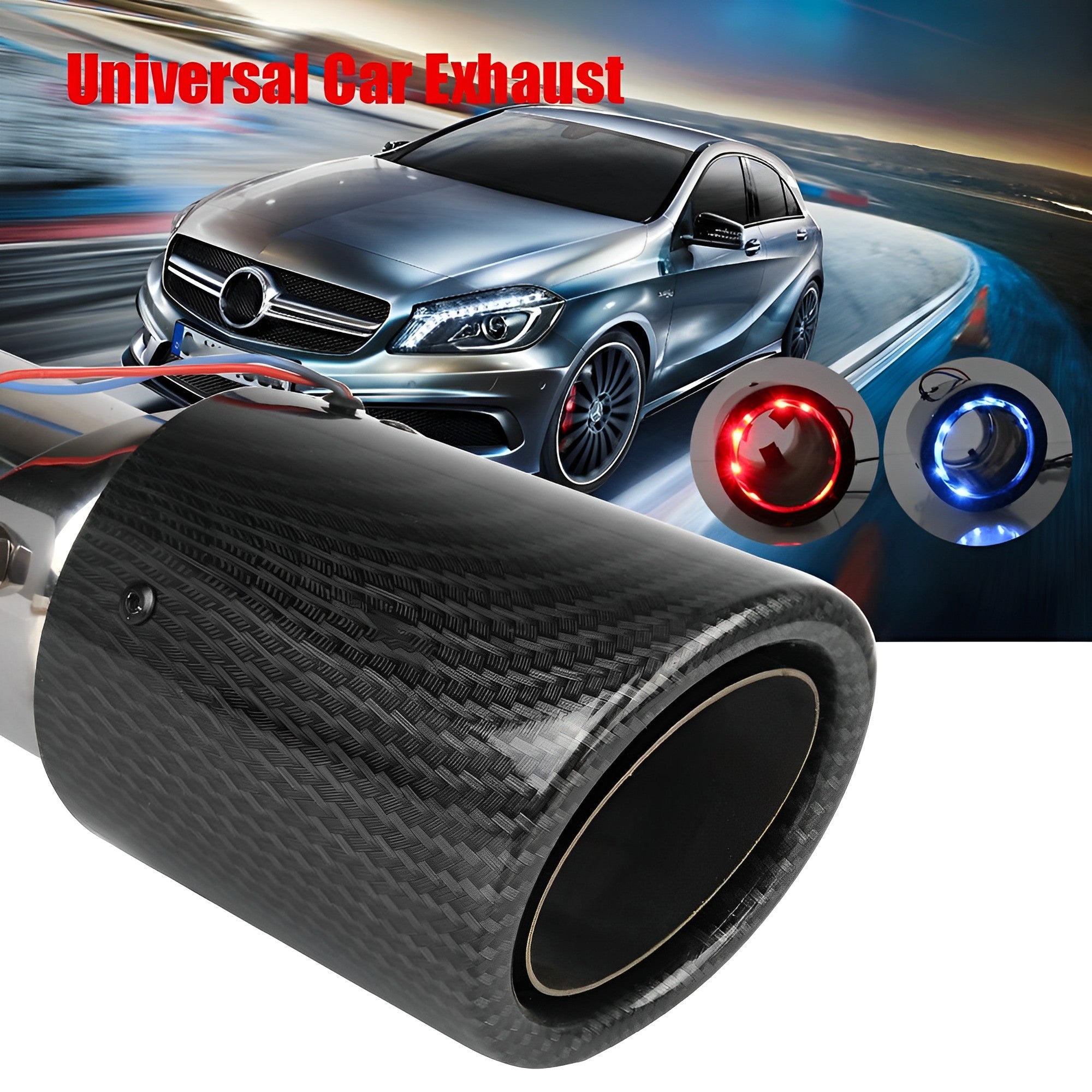 LED Exhaust Trims - Red/Blue - 63mm –
