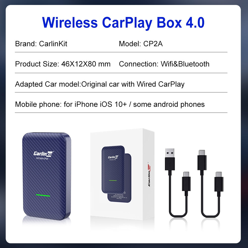 Carlinkit 4.0 Wireless Carplay Android Auto Adapter 2022 Upgraded  Compatible Built-in Wired Carplay Car Plug & Play, Available For Android  Phones And