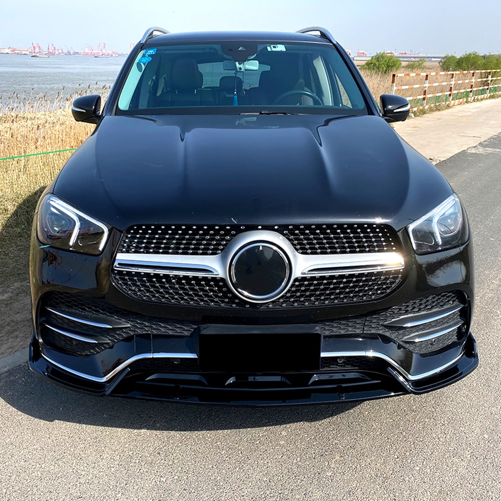 Gloss Black Front Bumper Lip for Mercedes GLE W167 (2020-2022) –