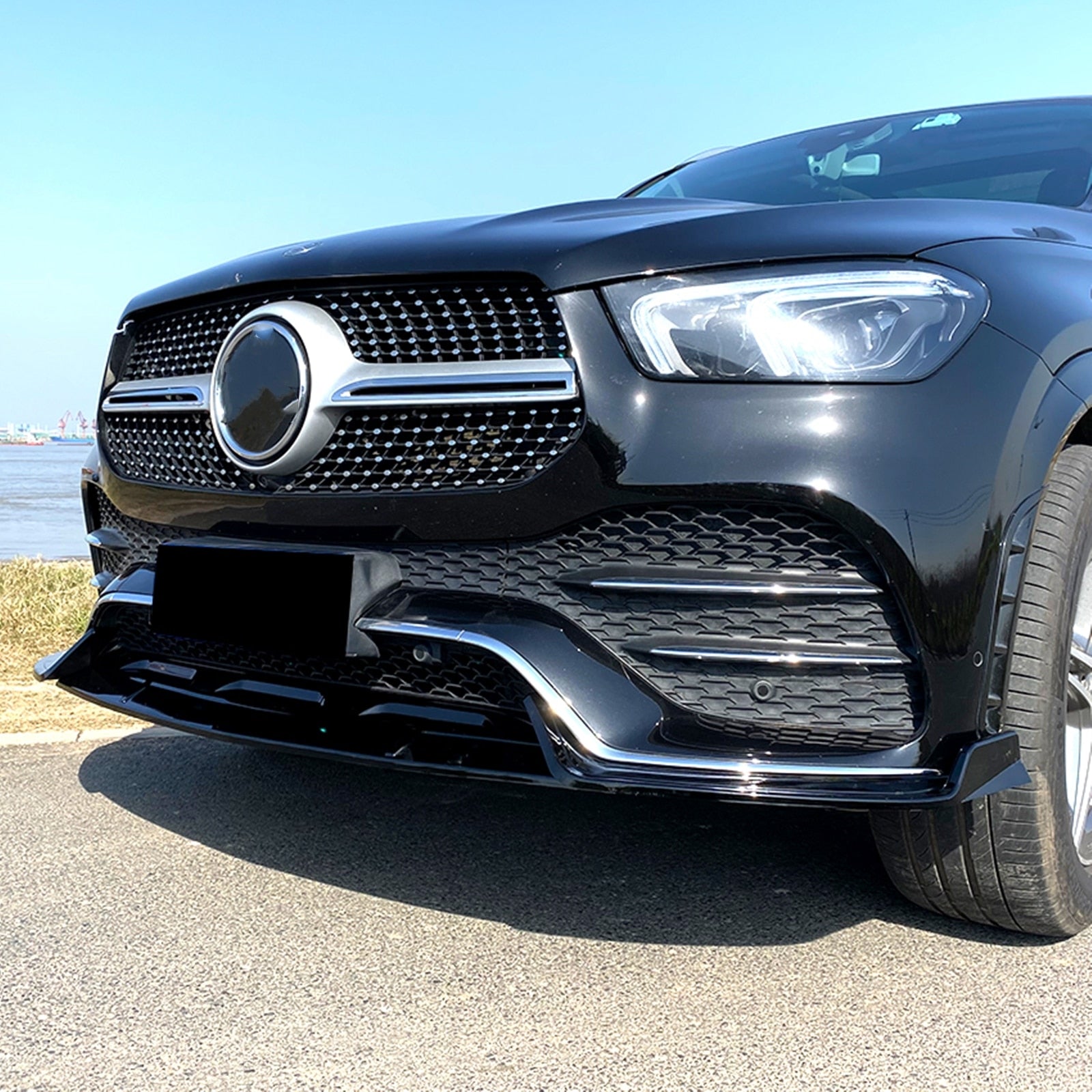 Gloss Black Front Bumper Lip for Mercedes GLE W167 (2020-2022) –