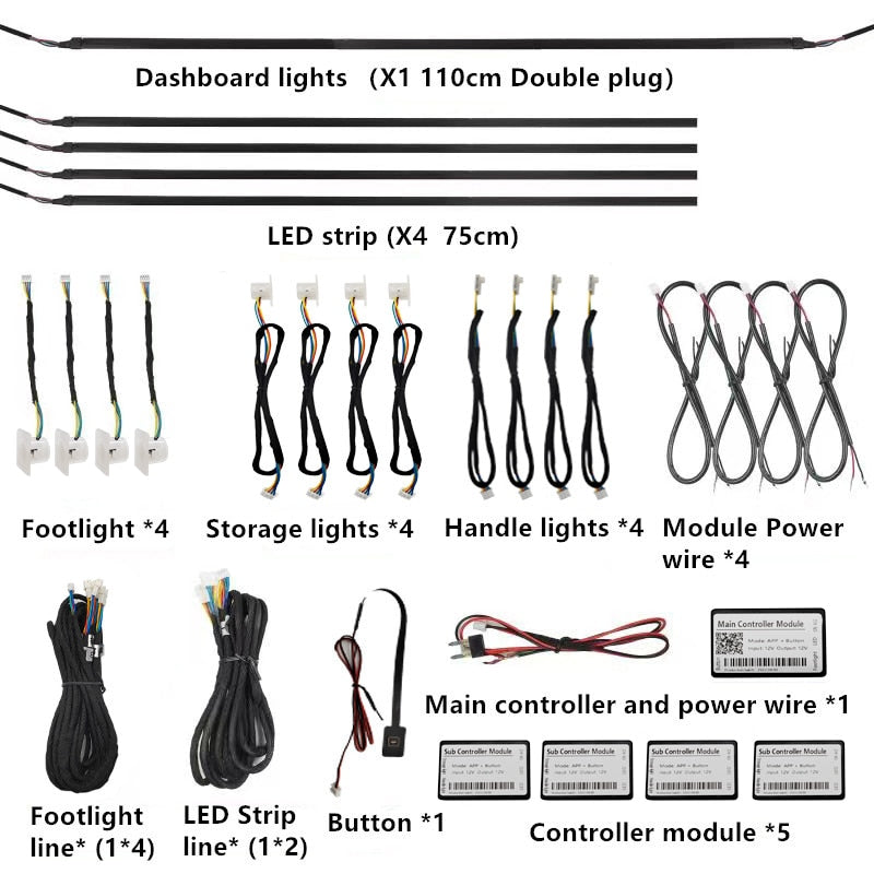 Vegetting 18 in 1 Car Ambient Lights